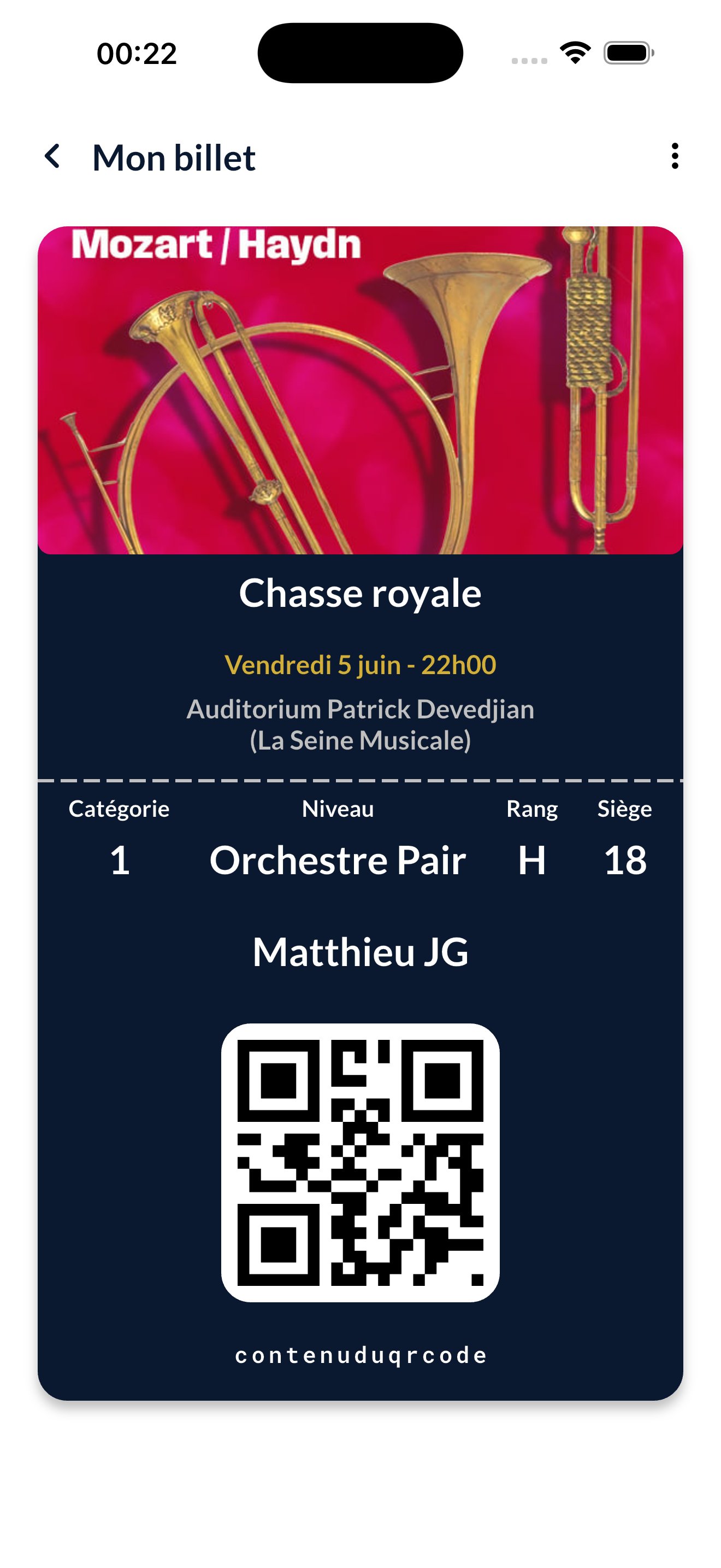 Billet QR code