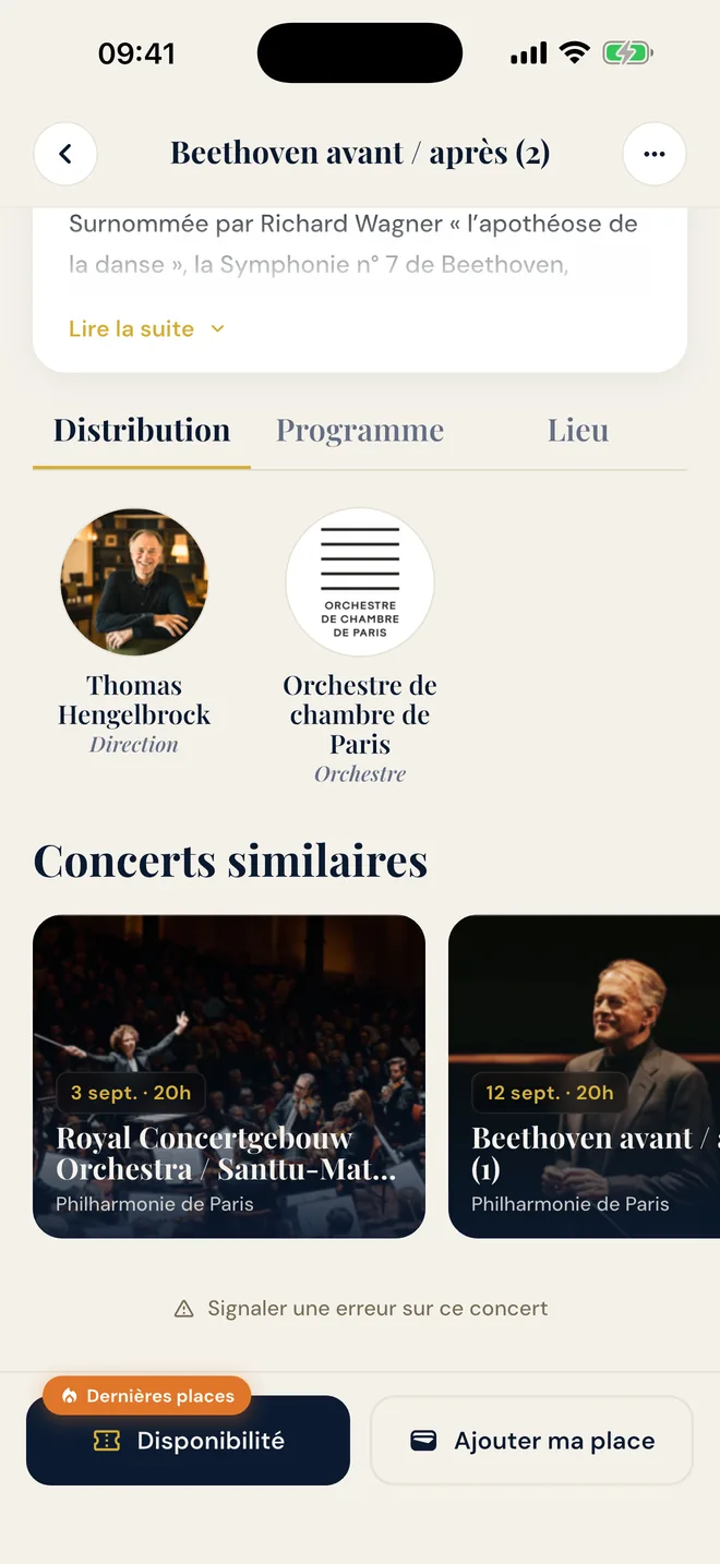 La distribution : chef, orchestre et solistes